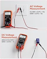 Vista 5 de Multímetro digital con auto-rango Crenova MS8233D, instrumento de medición electrónica, detector de voltaje CA, medidor portátil de Amp / Ohm