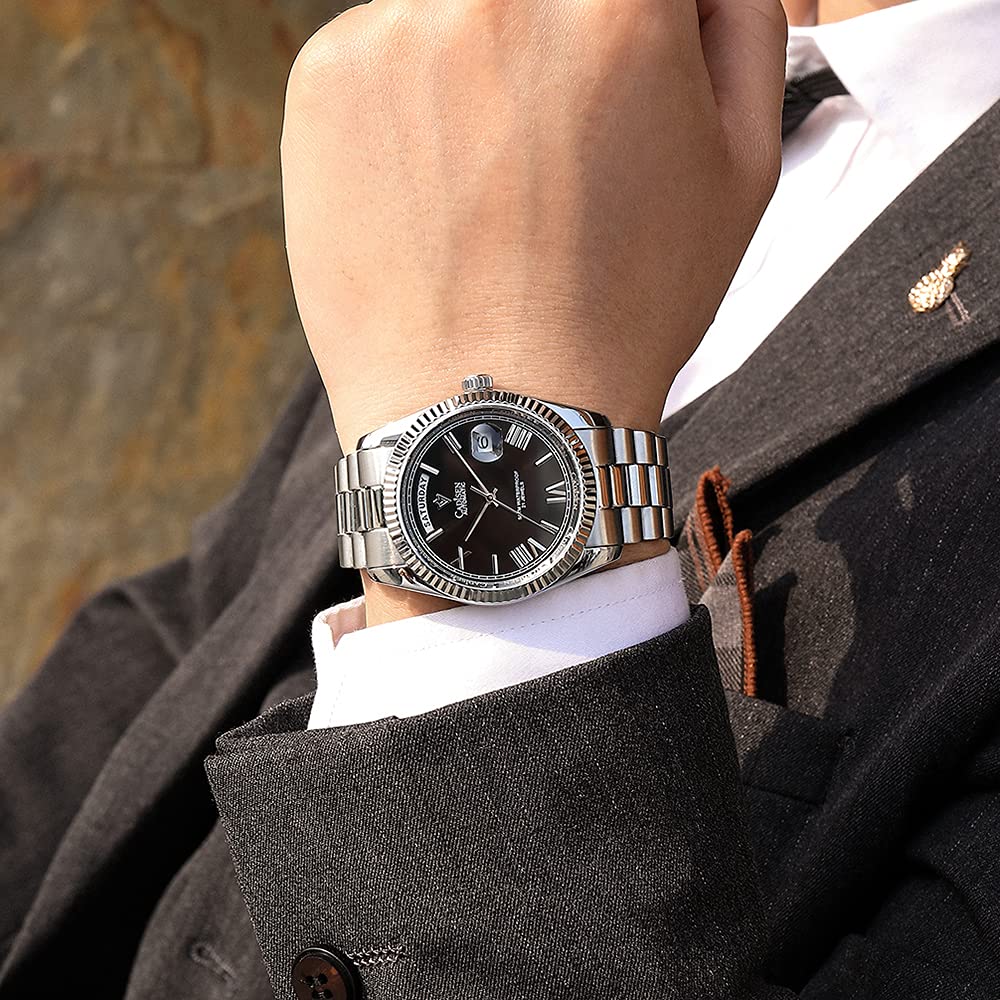 CADISEN Automatik Uhr Herren Mechanische Automatikuhr Saphirglas Und Edelstahlarmband Uhr…