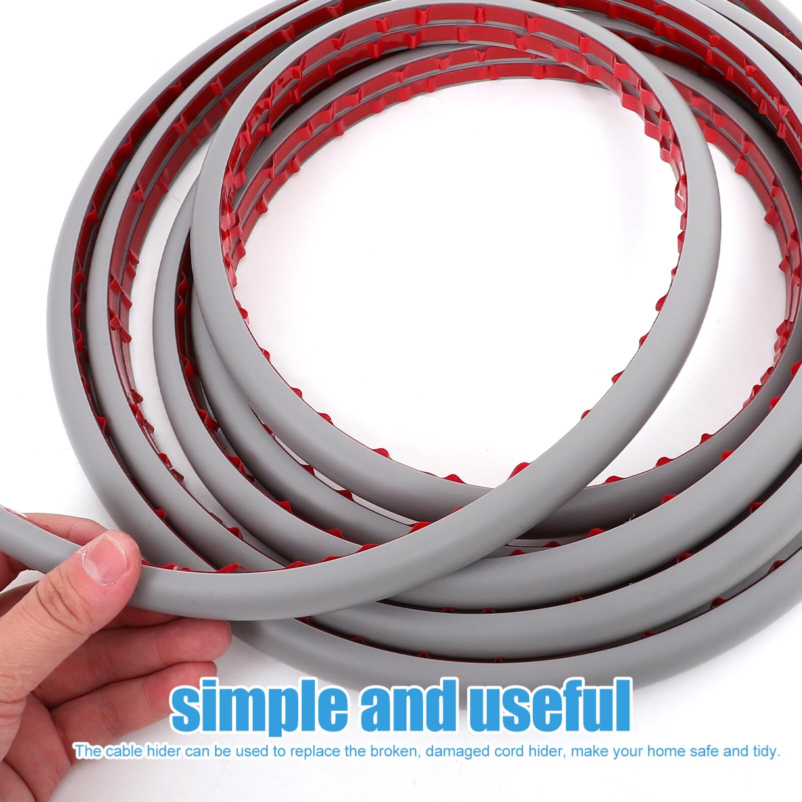Housoutil Conducto de Protección del Cable de Tierra Gris Organizador de Cables para Oficina Canal para Cableado de Metros para TV