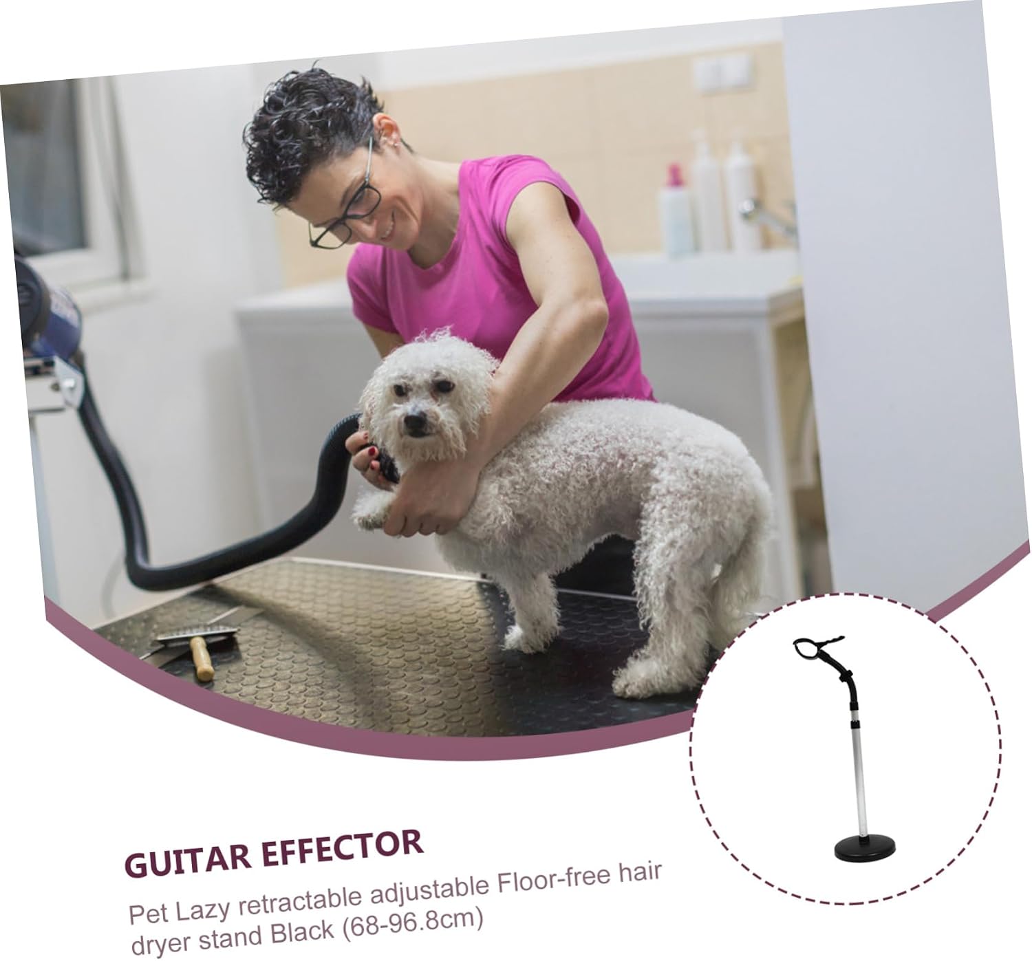 Healeved Adjustable Hair Dryer Stand Rotating Bracket Orbiting Hair Dryer Holder for Men Women Pets