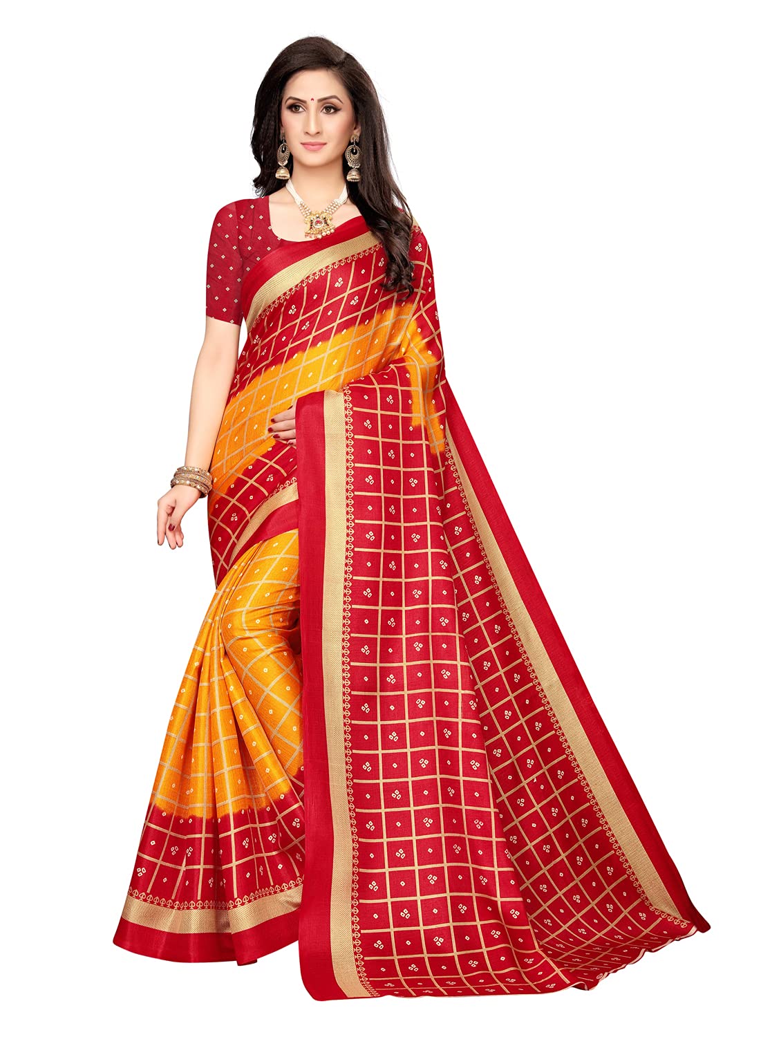 Satrani Women's Art Silk Saree (1159St88A_Red)
