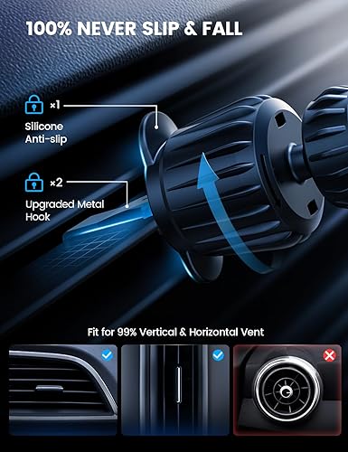 Miniatura 7 de Lamicall Cargador MagSafe de 15 W para montaje en automóvil - 20 imanes fuertes Cargador inalámbrico para teléfono de automóvil, soportes magnéticos