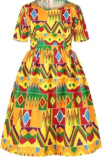 Toddler Kids Baby Girls African Dashiki Traditional Style Girl Ankara Boy Princess Dresses Summer Short Colorful