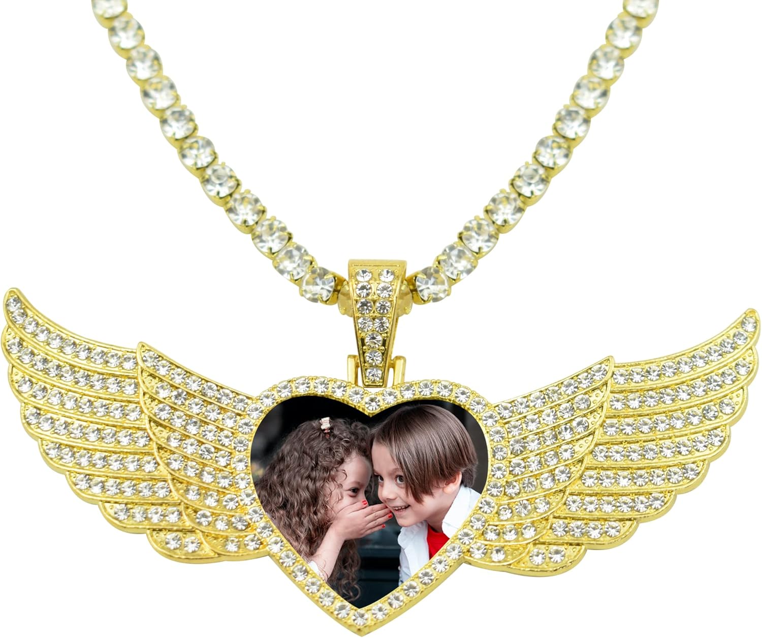 Picture Necklace Personalized Custom Picture Necklace Picture Chains for Men Photo Necklaces Customized Picture Memorial Necklace with Picture Dog Tag Necklace Personalized Photo Customized Pendant Hip Hop Jewelry Gift for Women Family and Lover