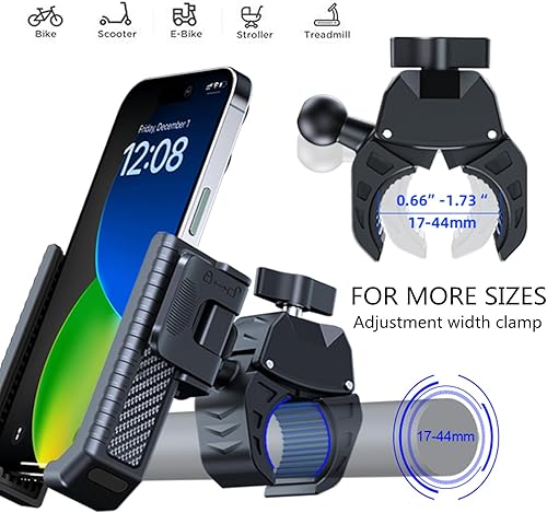 Miniatura 4 de Soporte de teléfono para bicicleta, soporte de motocicleta, bloqueo 1S abrazadera para manillar de bicicleta, soporte de teléfono celular, rotación