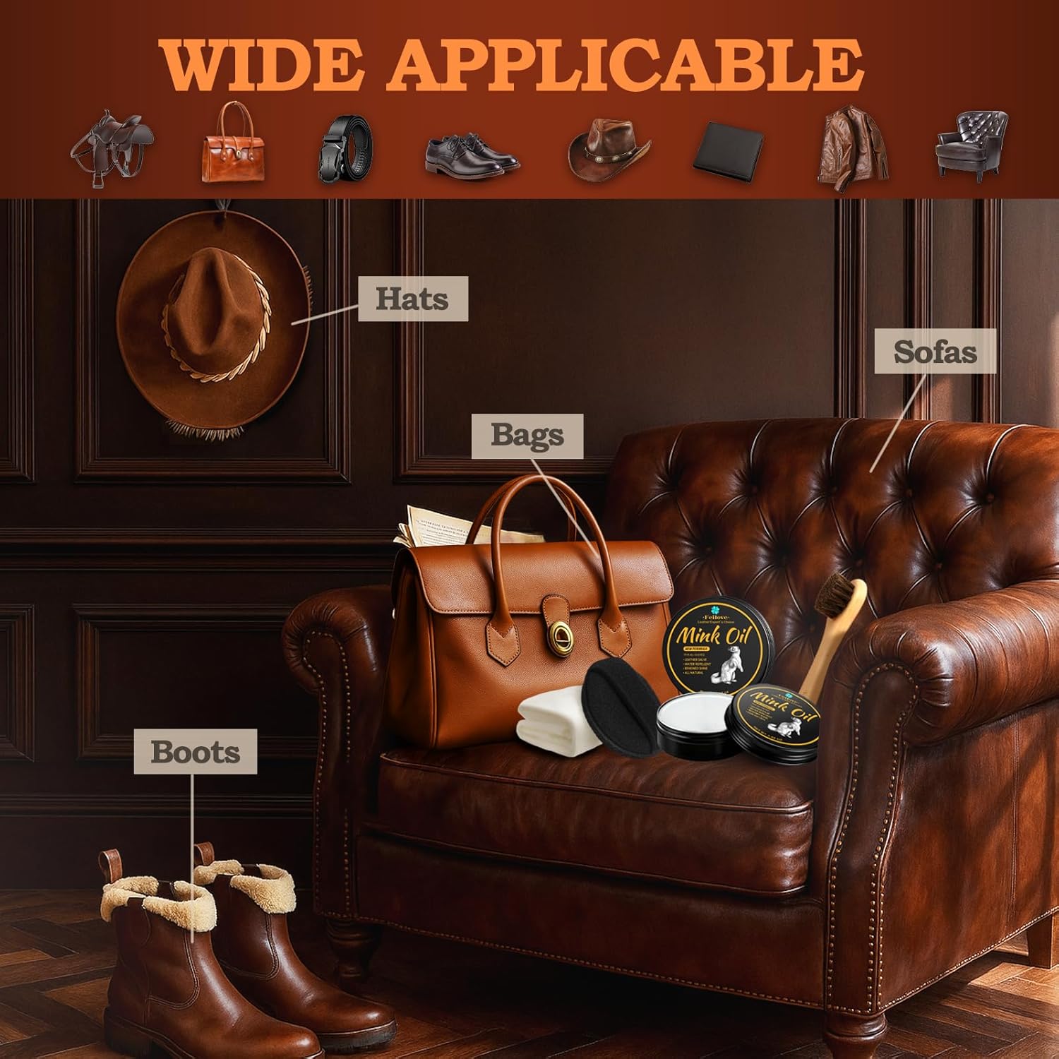 4-in-1 Mink Oil Leather Conditioner and Cleaner 3.52 oz - Premium Waterproof Formula for Boots and Shoes - Image 5