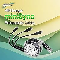 Vista 8 de BoxWave Cable compatible con Freestyle Libre Reader - AllCharge miniSync, cable USB portátil, retráctil, negro azabache