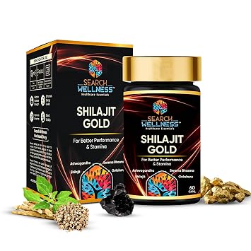 Shilajit Gold Capsules for Men & Women (Pack of 1, 60 Capsules) | Pure Shilajit with Ashwagandha & Ayurvedic Herbs | Stamina, Strength & Vitality Booster