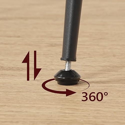 Vista 8 de Taburetes de bar, juego de 2 taburetes de bar tapizados de PU, sillas de bar con respaldo y reposapiés, taburetes de cocina con pies ajustables