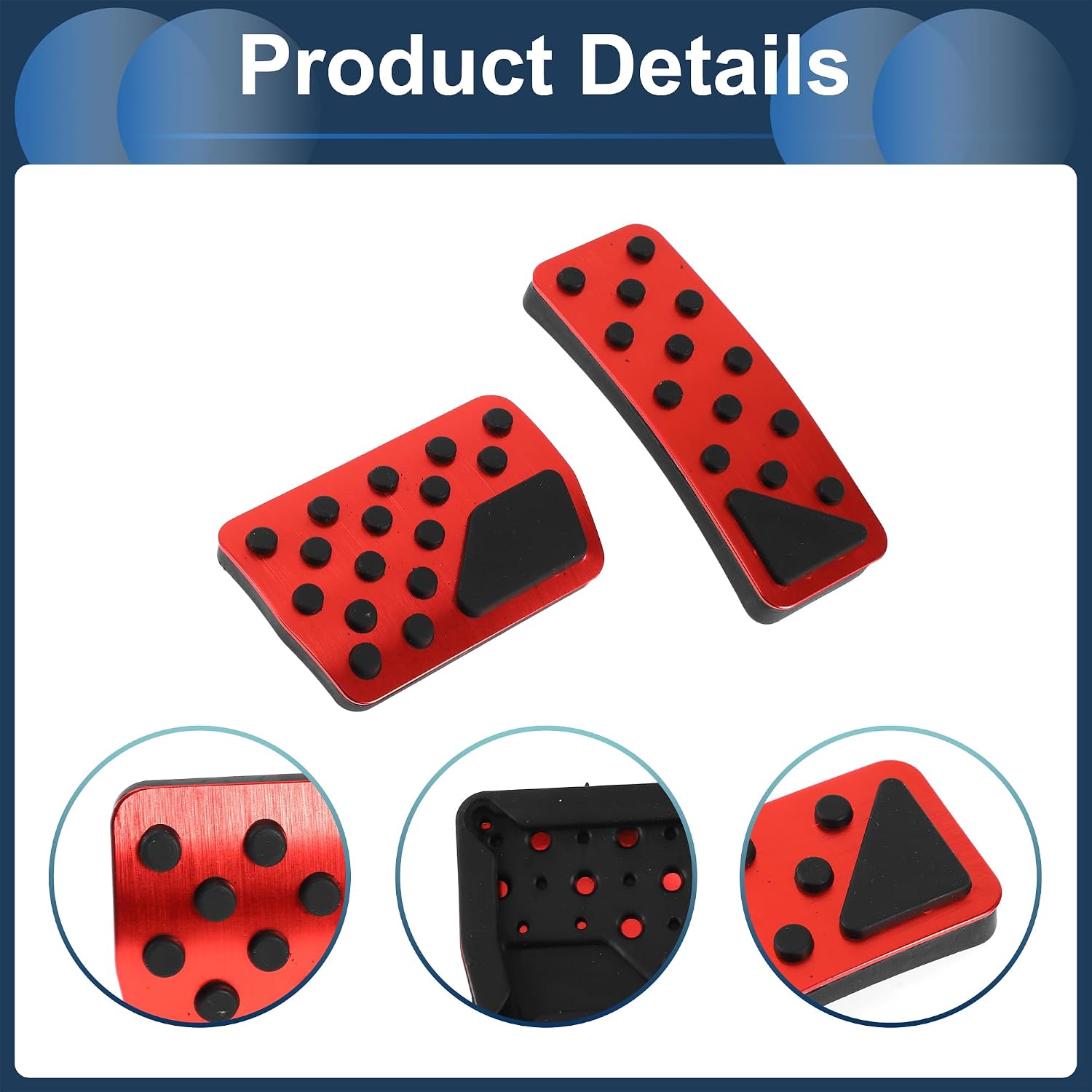 1 Set Automatic Foot Pedal Pads Foot Accelerator Pedal Covers for Jeep Wrangler 2018-2024 Aluminum Alloy Red image 5