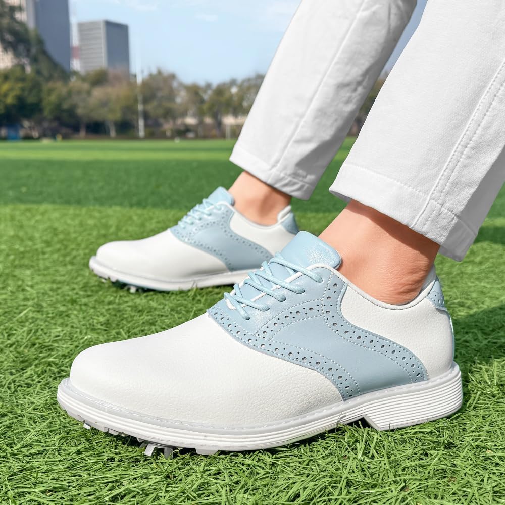 Women Professional Golf Sneakers Spikes Waterproof Golf Sports Shoes Ladies Golf Training Sneakers with Spikes