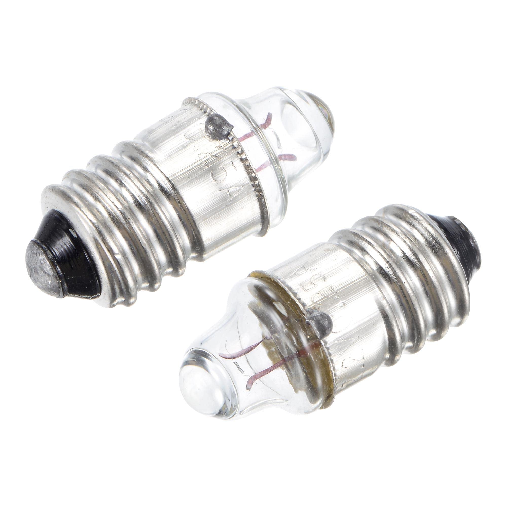 sourcing map E10 Screw Base Flashlight Bulbs DC 3V 0.3A Yellow Light Mini Lamps, Pack of 10