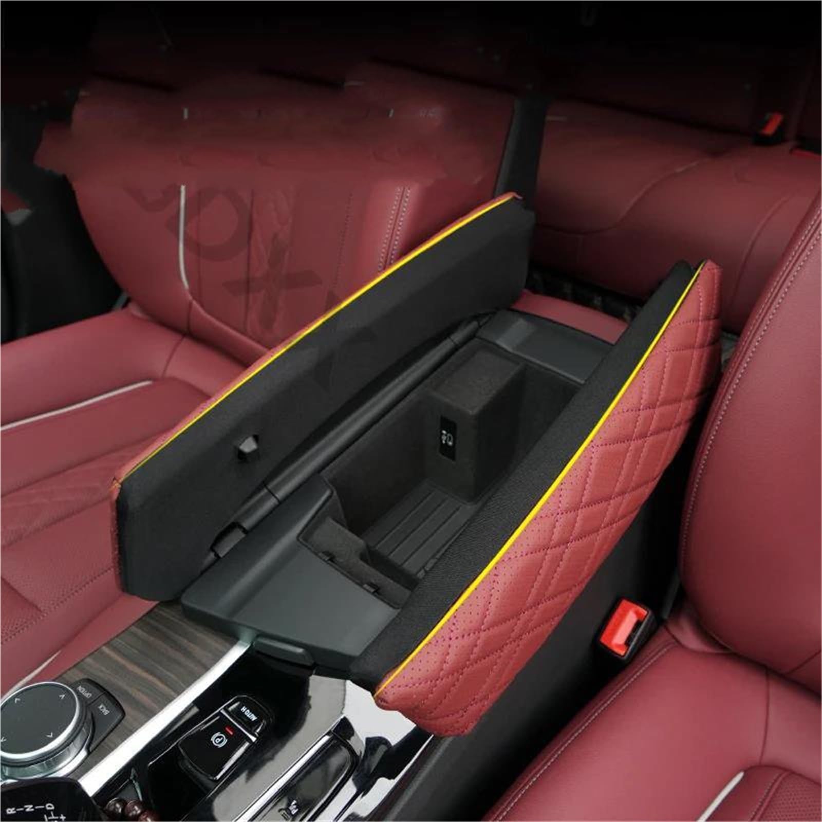 Mittelarmlehne 2 STÜCKE Auto Mittelarmlehne Box Konsole Abdeckung Auto Styling Zubehör Für BMW Series5 F10/F11/F18 2011-2017(Schwarz)