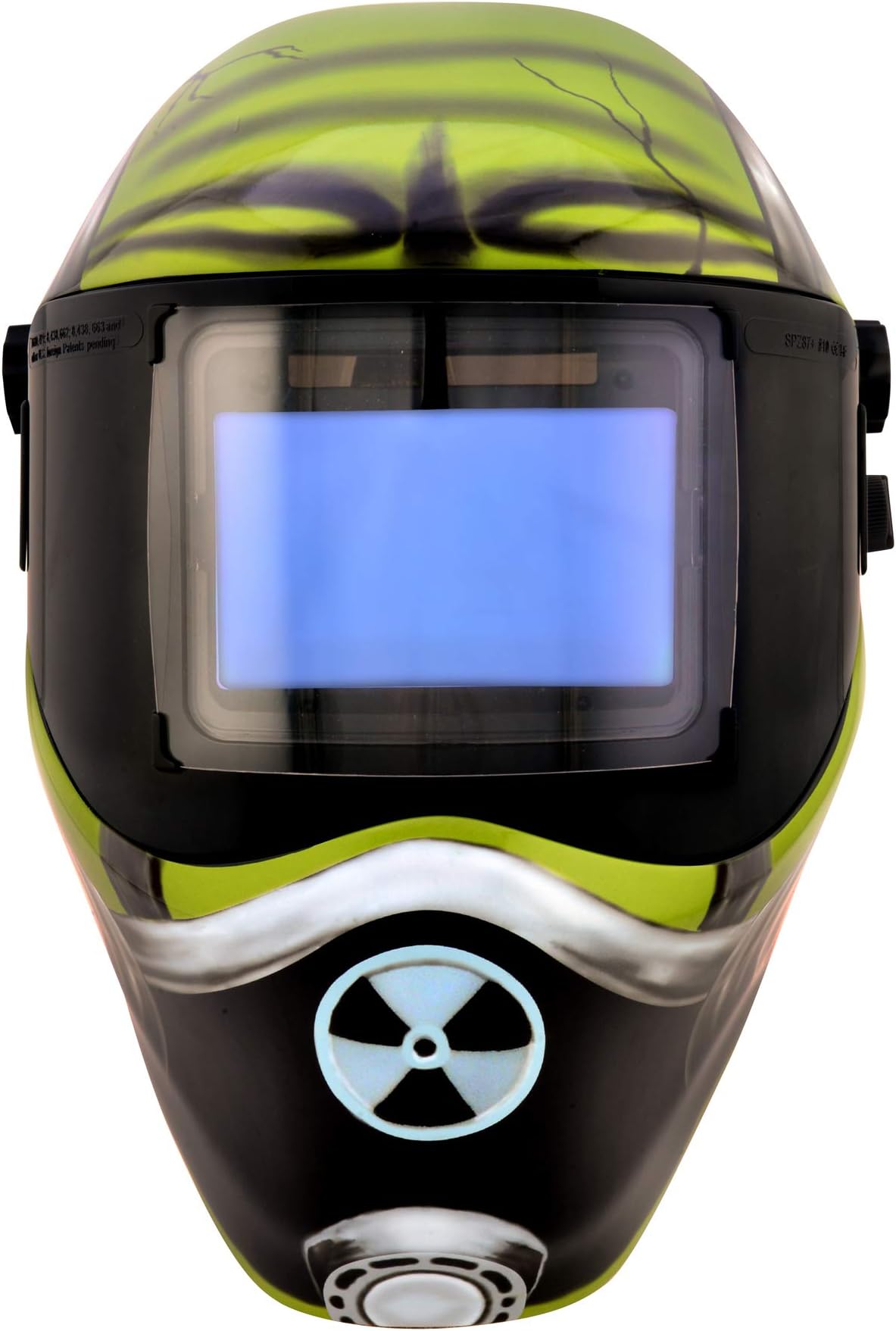 Save Phace Auto Darkening Welding Helmet Gassed Gen E - Ear to Ear vision Welder Hood Mask with External 4 x 4 Inch Adjustable ADF for SMAC/MIG/TIG/SPOT - 2 Sensors Solar Powered (3012459)