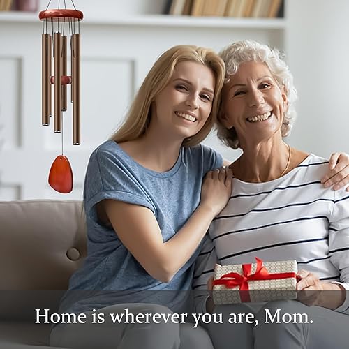 Vista 207 de Campanillas de viento grandes de aluminio de 37 pulgadas para crear un ambiente zen, adecuadas para exteriores, con atrapador de viento, adecuadas