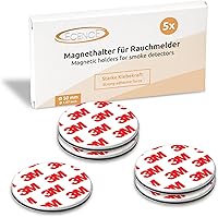 Vista 8 de ECENCE 3 almohadillas adhesivas magnéticas para detector de humo de Ø 1.969 in - Montaje rápido y seguro - Sin taladrar ni tornillos - Protección