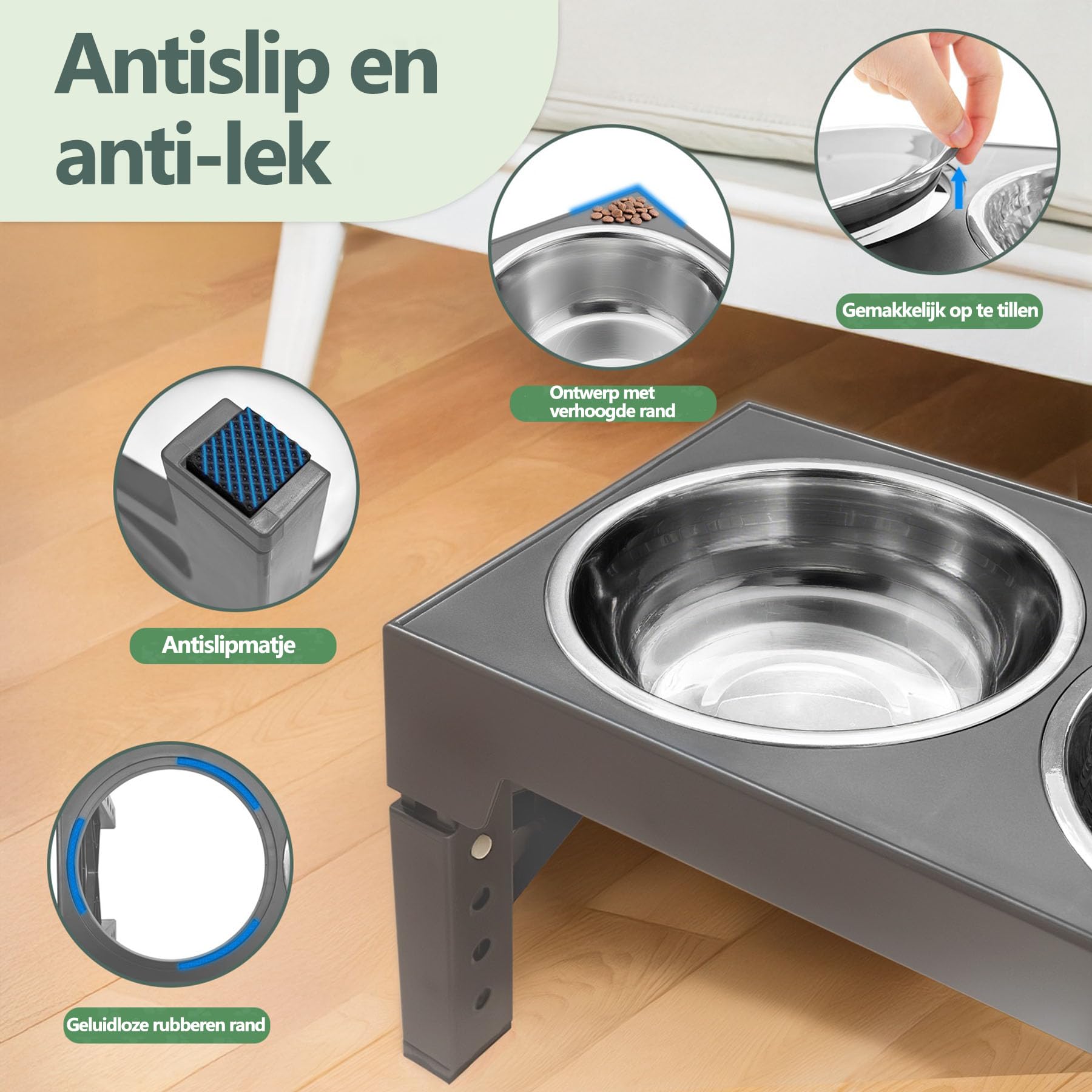 Gamelles surélevées pour Chiens, avec gamelle à Alimentation Lente réglable sur 5 hauteurs (8 cm, 22 cm, 25 cm, 28 cm, 31 cm) pour Chiens de Petite, Moyenne et Grande Taille