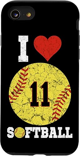 iPhone SE (2020)  7  8 Softball Número #11 - Estuche retro para regalo de los amantes del softbol