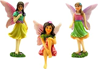PRETMANNS Fairies for Fairy Garden – Fairy Garden Accessories Outdoor – Fairy Garden Fairies for Miniature Fairy Garden – Fairy Garden Figurines - Miniature Fairy Garden Accessories 3 Piece Fairy Kit
