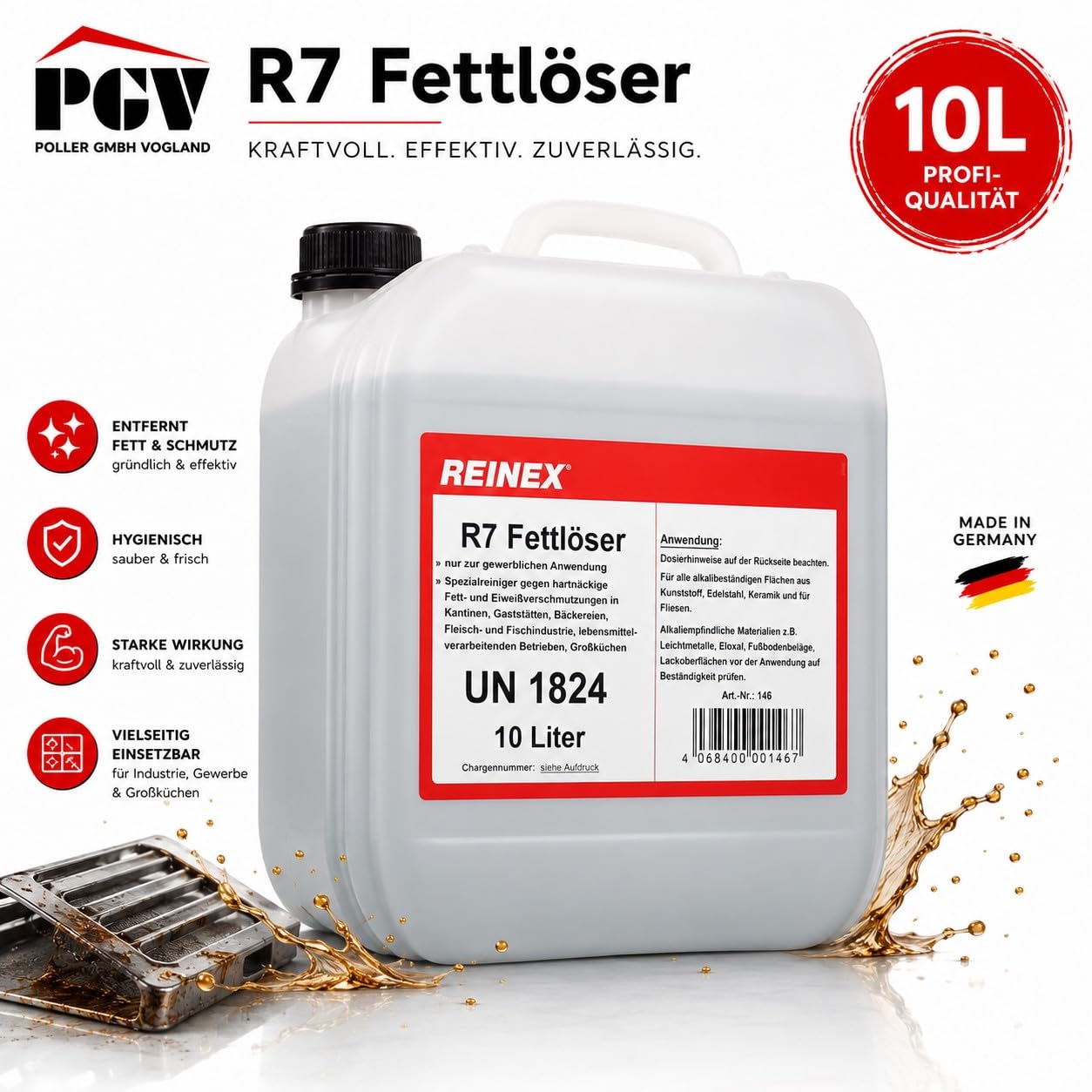 Fettlöser R7 von Reinex - 10 Liter Kanister (2 Stück)