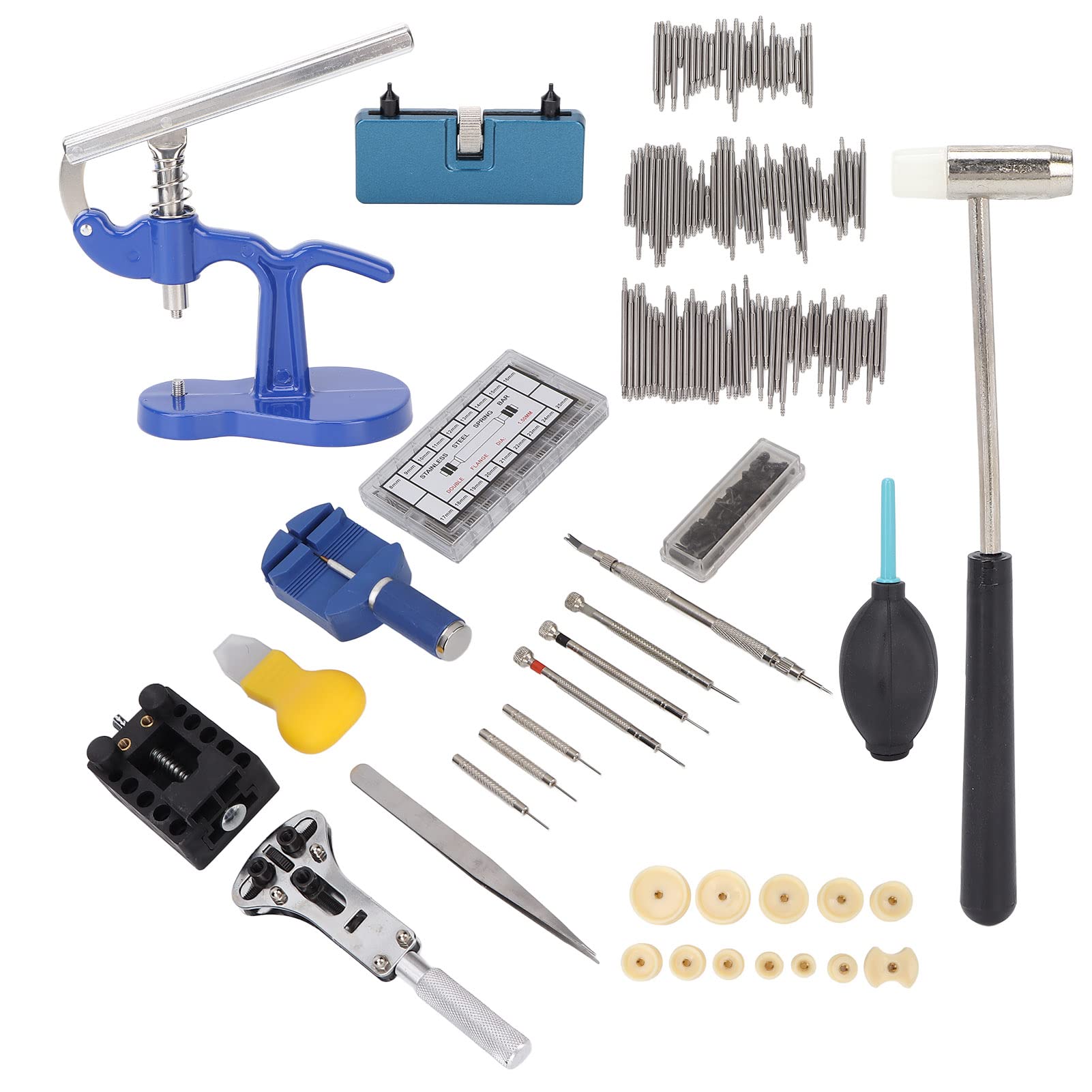 Kit completo per la riparazione degli orologi, set professionale di strumenti per la sostituzione delle batterie con custodia da trasporto, apri cassa multifunzione per la