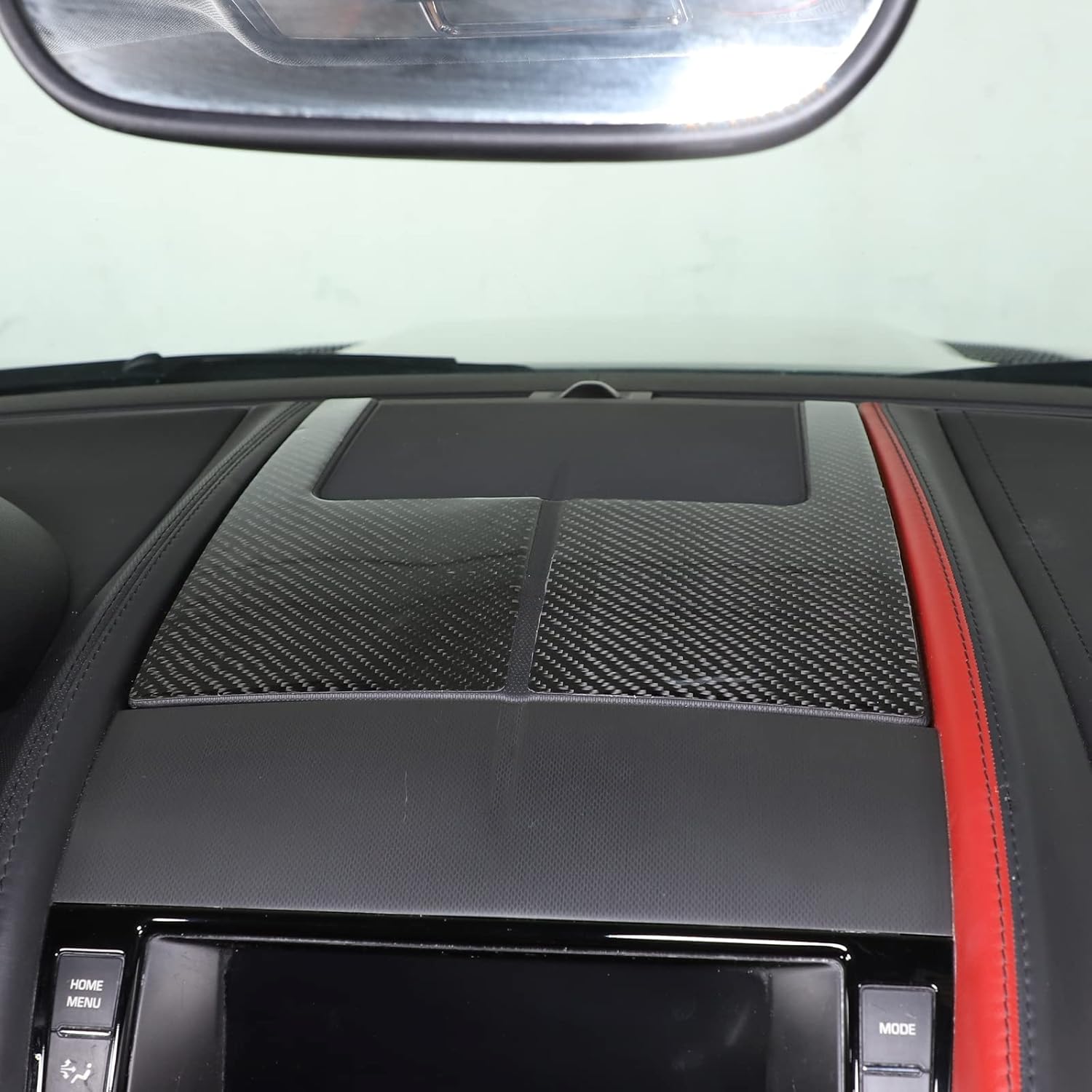 Daeiclru Real Carbon Fiber Car Center Console Panel Trim Cover Compatible with Jaguar F-TYPE 2013-2022, Center Console Dashboard Trim Cover Sticker Accessories (Style B - Black)
