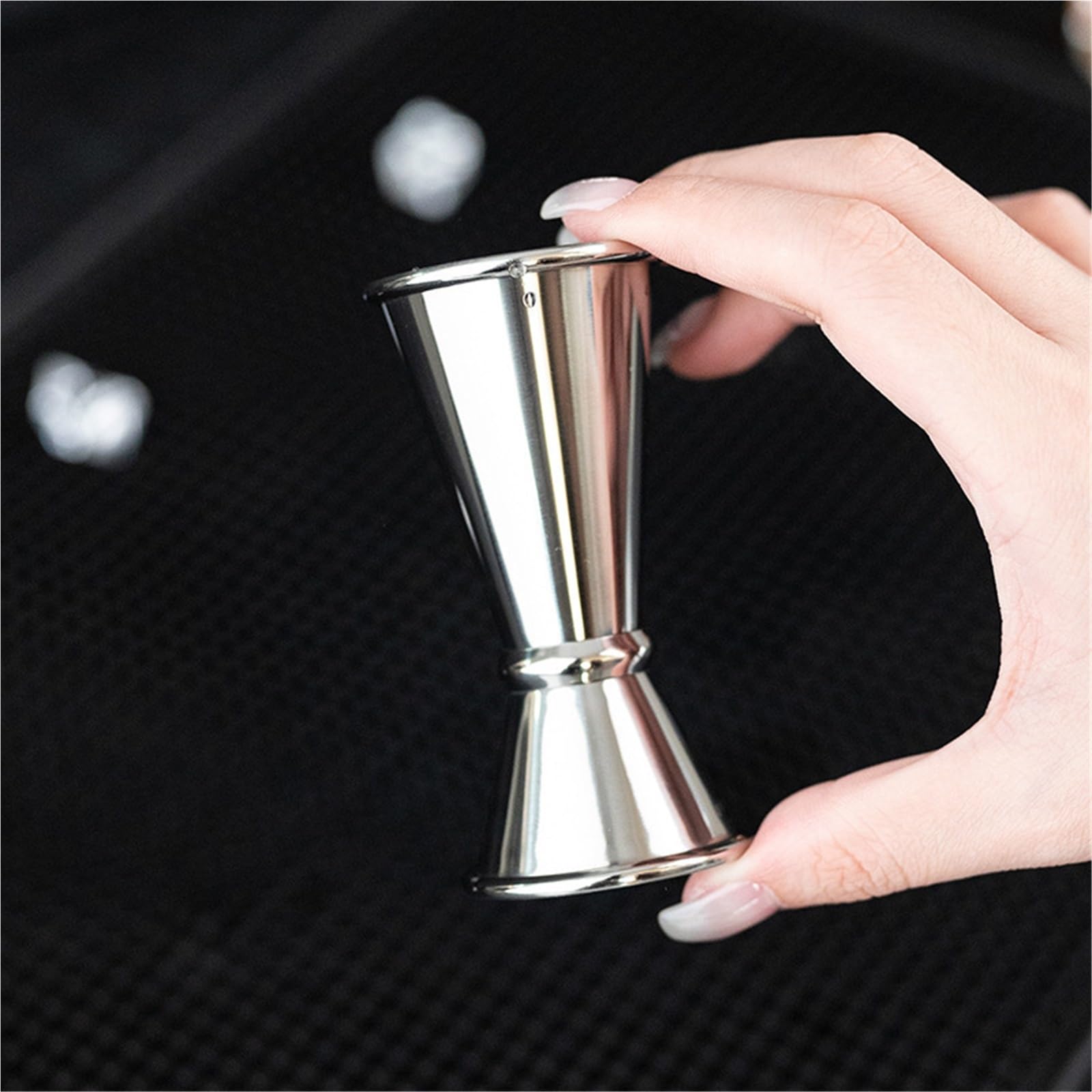 Medidor de cócteles Cone Tazas medidoras de acero inoxidable 304, 30/40/50/60ml, bebida cóctel, Jigger, vaso mezclado, taza medidora líquidos(Silver 2pcs 30ml 60ml)