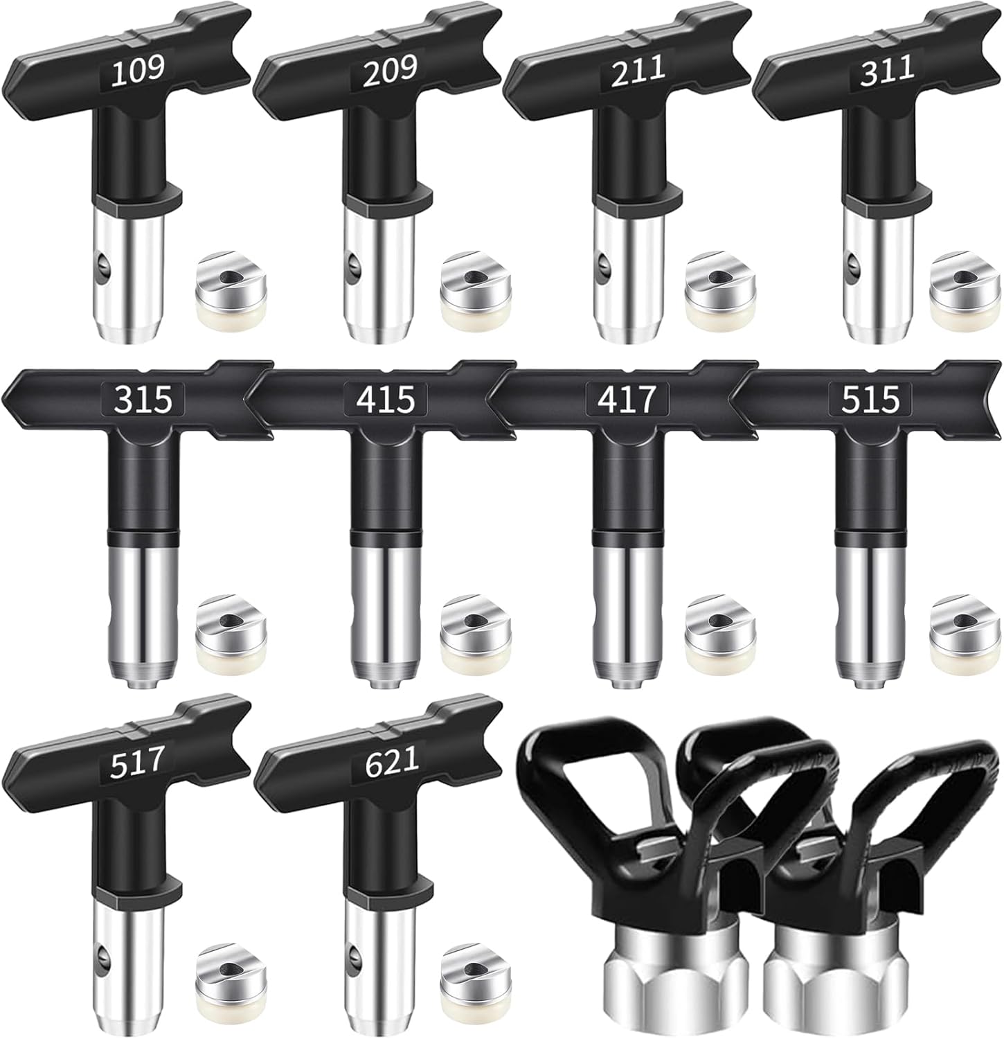 12-Piece Airless Paint Sprayer Tips Set with Reversible Nozzles