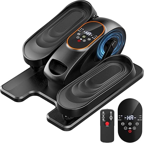 Miniatura 9 de HOMGIM Máquina elíptica para debajo del escritorio, ejercitador de piernas motorizado silencioso con control remoto inteligente, programas manuales