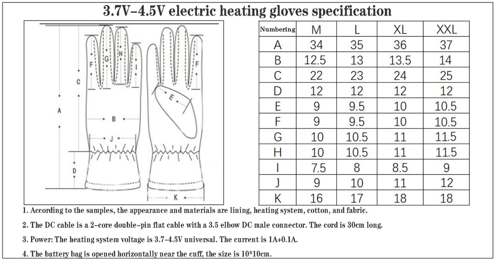 Elettrici Guanti Riscaldati Ricaricabili 3,7 V 3200 mAh 3 modalità Riscaldamento, Guanti Invernali Caldi Touch Screen, Adatti per Moto Sci Caccia Bici Escursionismo Black,XL