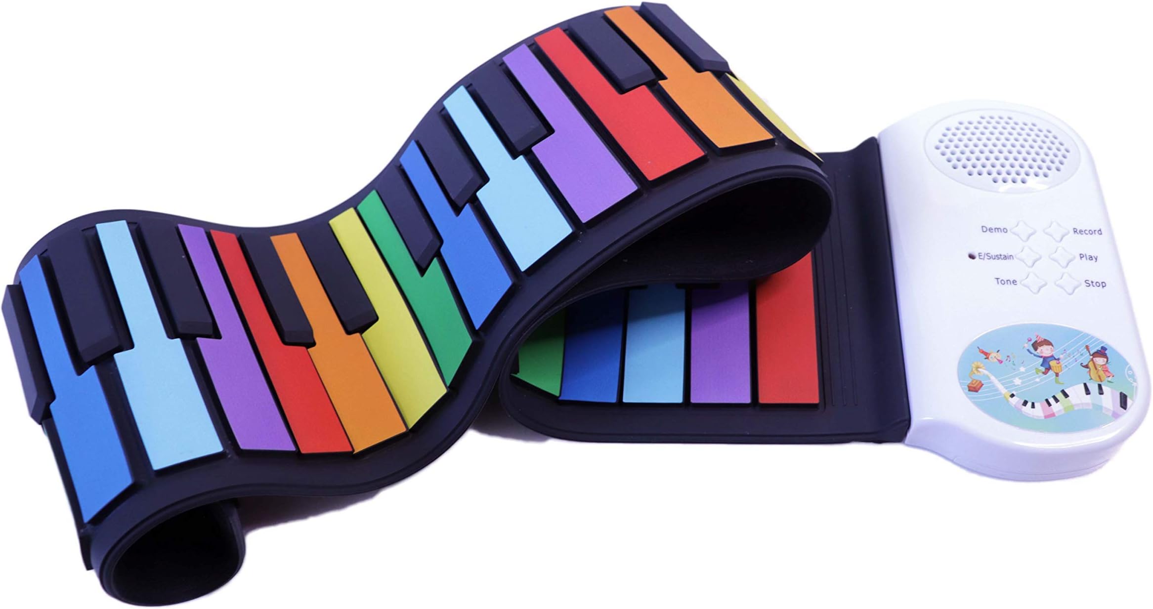 Roll Up Piano | Portable Keyboard Piano | Hand Roll Electric Piano Keyboard | Premium Silicone & Built-In Speakers (49 Keys, White)