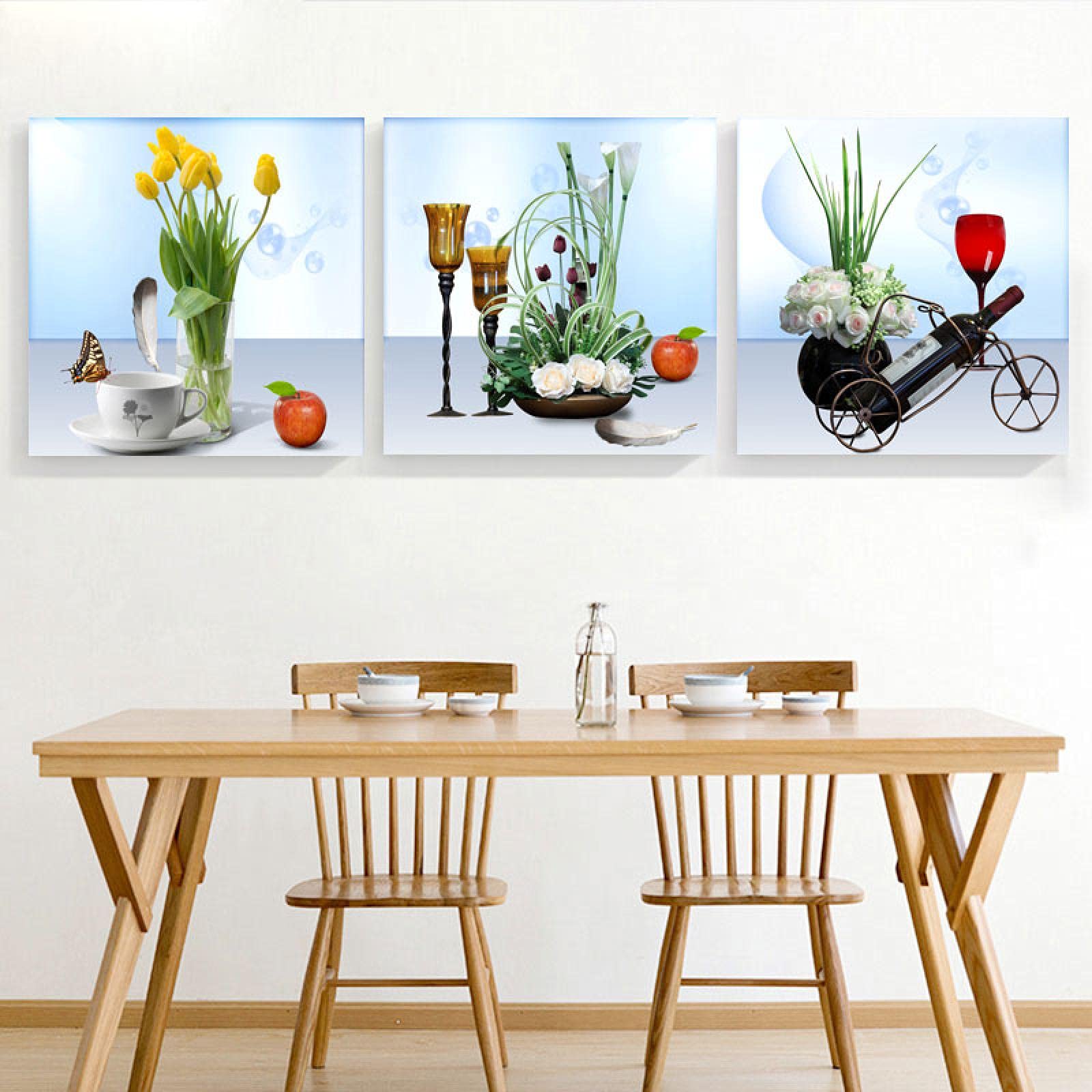 Czerwone wino kwiaty kubek do kawy pióro kuchnia plakat nadruki płótno malarstwo nowoczesne obrazy ścienne jadalnia wystrój domu 50 x 50 cm x 3 bez ramy