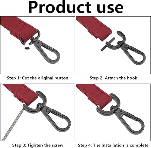 Miniatura 7 de SAFYY - 4 ganchos de cierre giratorio, gancho desmontable con barra de tornillo resistente, anillo en D de 1.5 pulgadas, cierre de pinza de langosta