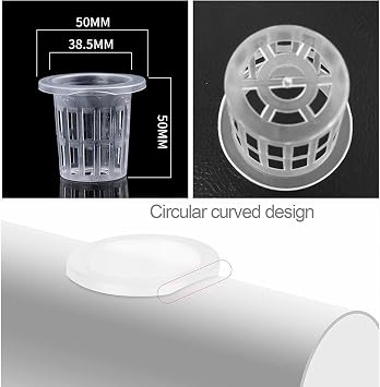 Lightweight Economy Net Pots, Hydroponic Cups Garden Slotted Mesh Net Cups, Plant Nursery Net Pots for Hydroponics - 2in 50 Packs