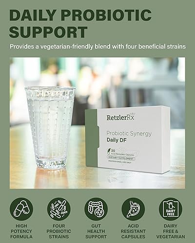 Miniatura 3 de Probiotic Synergy Daily Df 30 mil millones de CFU por Dr. RetzlerRx  DRCaps resistentes a los ácidos  Lactobacillus Acidophilus La-14, Lactobacillus