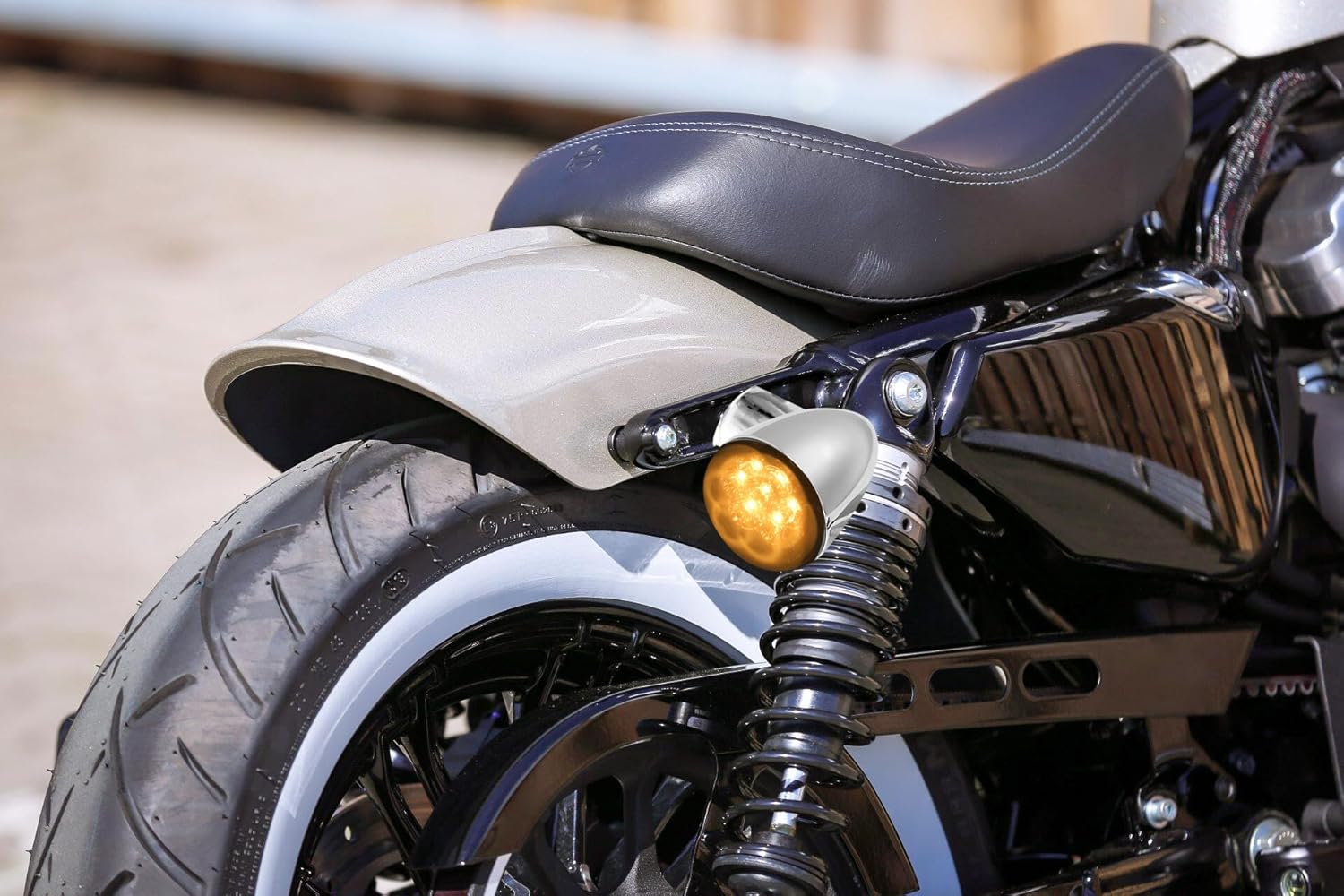 Motorcycle Rear LED Turn Signal Light Bullet Running Light Kit fit for Harley Sportster XL 883 1200 1992-2022, LED Turn Signal Indicator Lamp Chrome