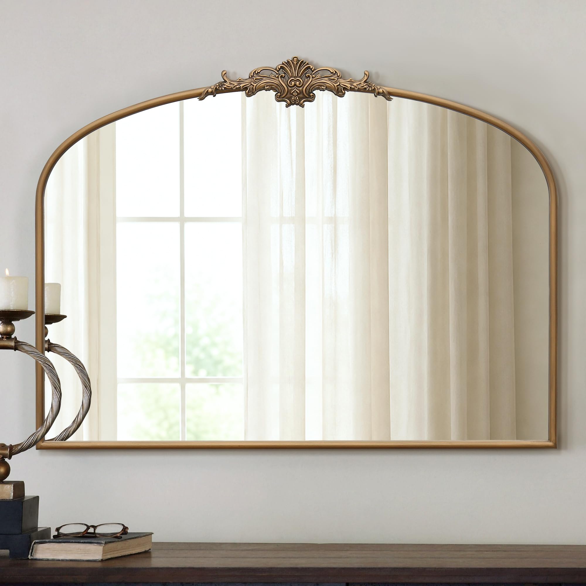 Besdomus Vintage Arched Gold Mirror