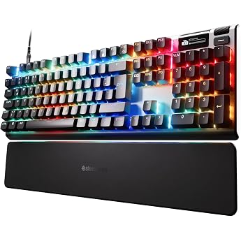 steelseries apex pro gen 3 - gaming keyboard - hall effect switches; omnipoint 3.0 - adjustable actuation - game-ready presets - rapid trigger protection mode rapid tap/socd - german qwerty