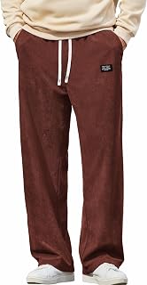 COOFANDY Mens Casual Corduroy Pants Baggy Sweatpants Loose Fit Wide Leg