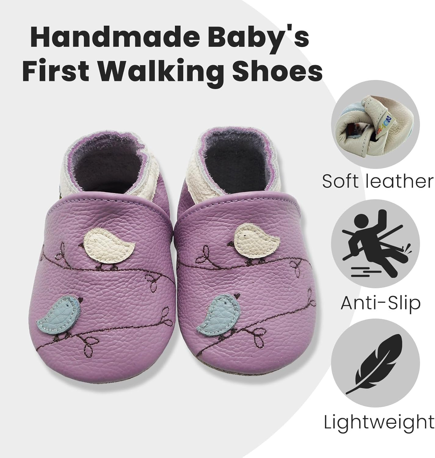 YALION Baby Soft Leather Shoes Suede Sole Infant Toddler First Walking Sports Crib Moccasins - Image 3