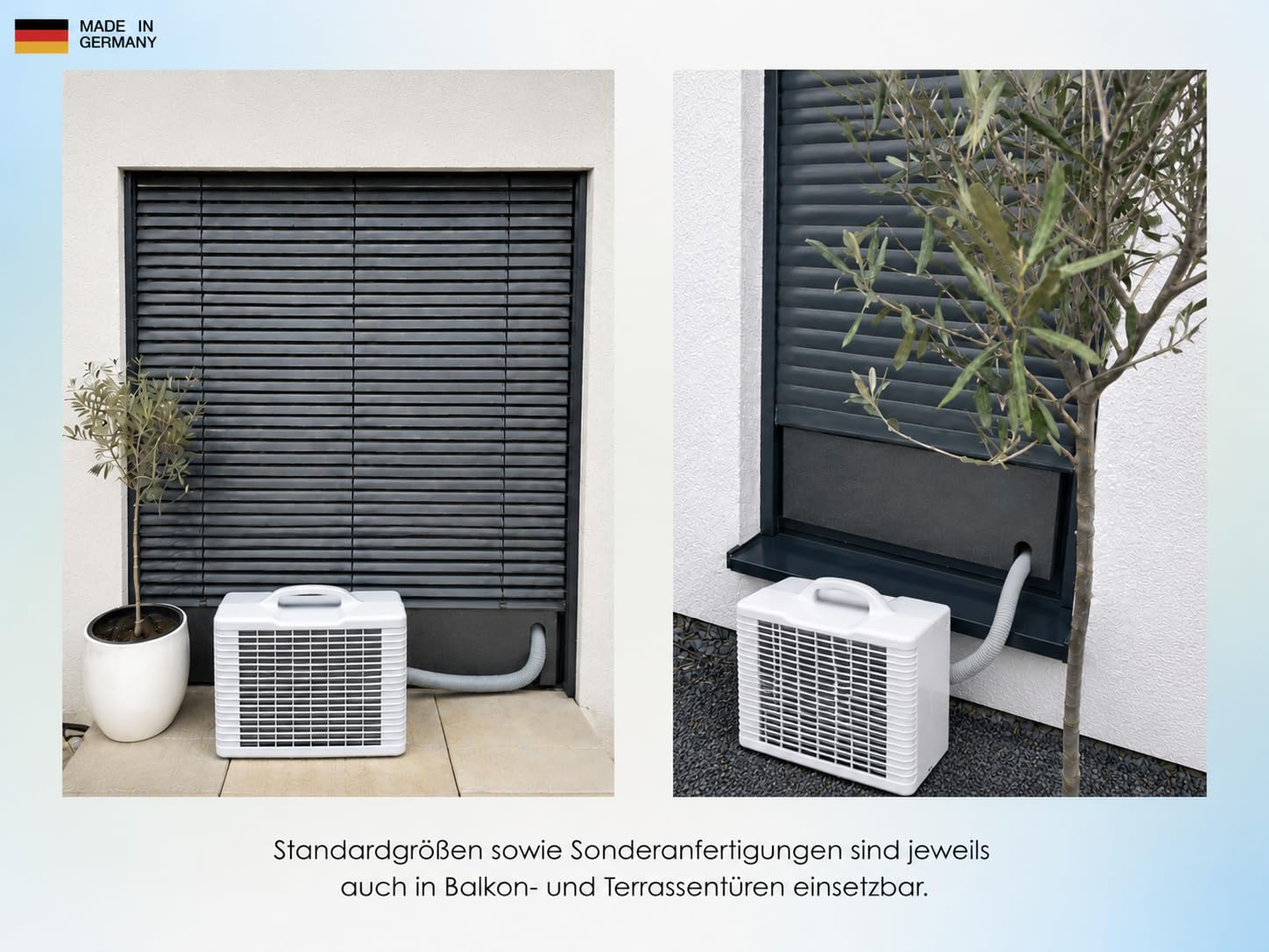 Fensterabdichtung 30-249 cm für mobile Split-Klimaanlage kompatibel mit Midea PortaSplit, Climia, Evolar, Eurom, Trotec, Remko