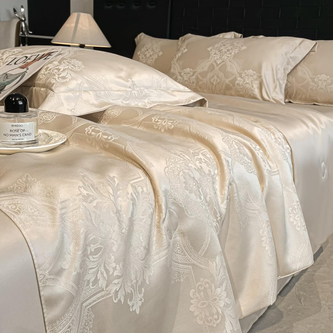 Trapuntino Copriletto Reversibile, Coperta Leggera Estate Copriletti Trapunte Leggera Fresco Copriletto Trapuntato per Letto Singolo Letto Matrimoniale (B Crema,180x220cm)