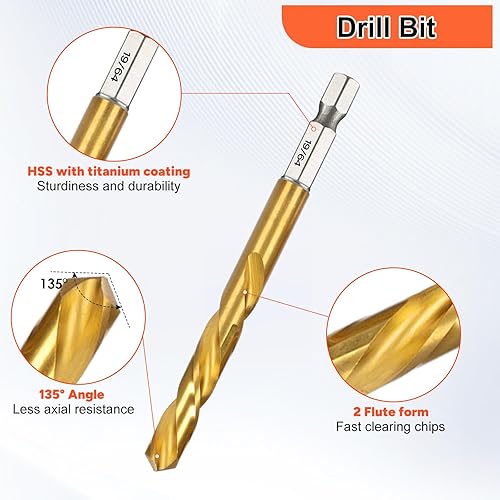 Miniatura 2 de THINKWORK Extractor de tornillos de 16 piezas, kit de extractor de pernos en espiral, juego de brocas para mano izquierda, brocas inversas de