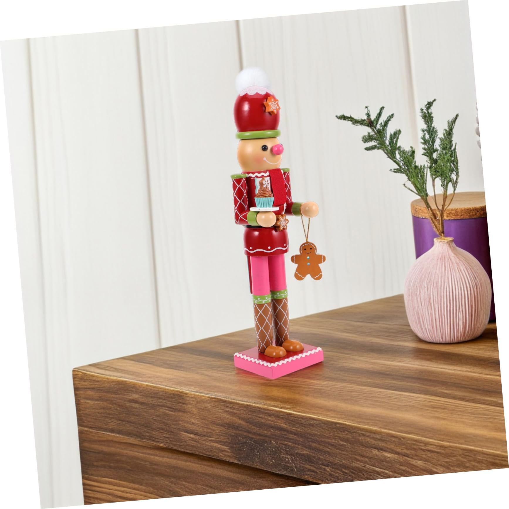 VICASKY Schiaccianoci Soldato Omino di Pan Speziato Decorazione per Casa in Legno Ornamento da Tavolo per Feste di Natale