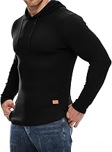 JMIERR Herren Muskel Hoodies Langarm Slim Fitted Longline Sweatshirt Athletische Fleece Fallen Pullover Shirts