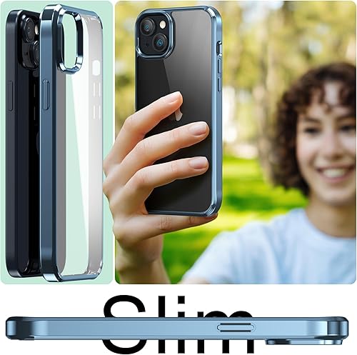 Miniatura 2 de Foluu Funda ultradelgada para iPhone 15 Plus de 6.7 pulgadas con protector de pantalla de vidrio templado y protector de lente de cámara, chapado