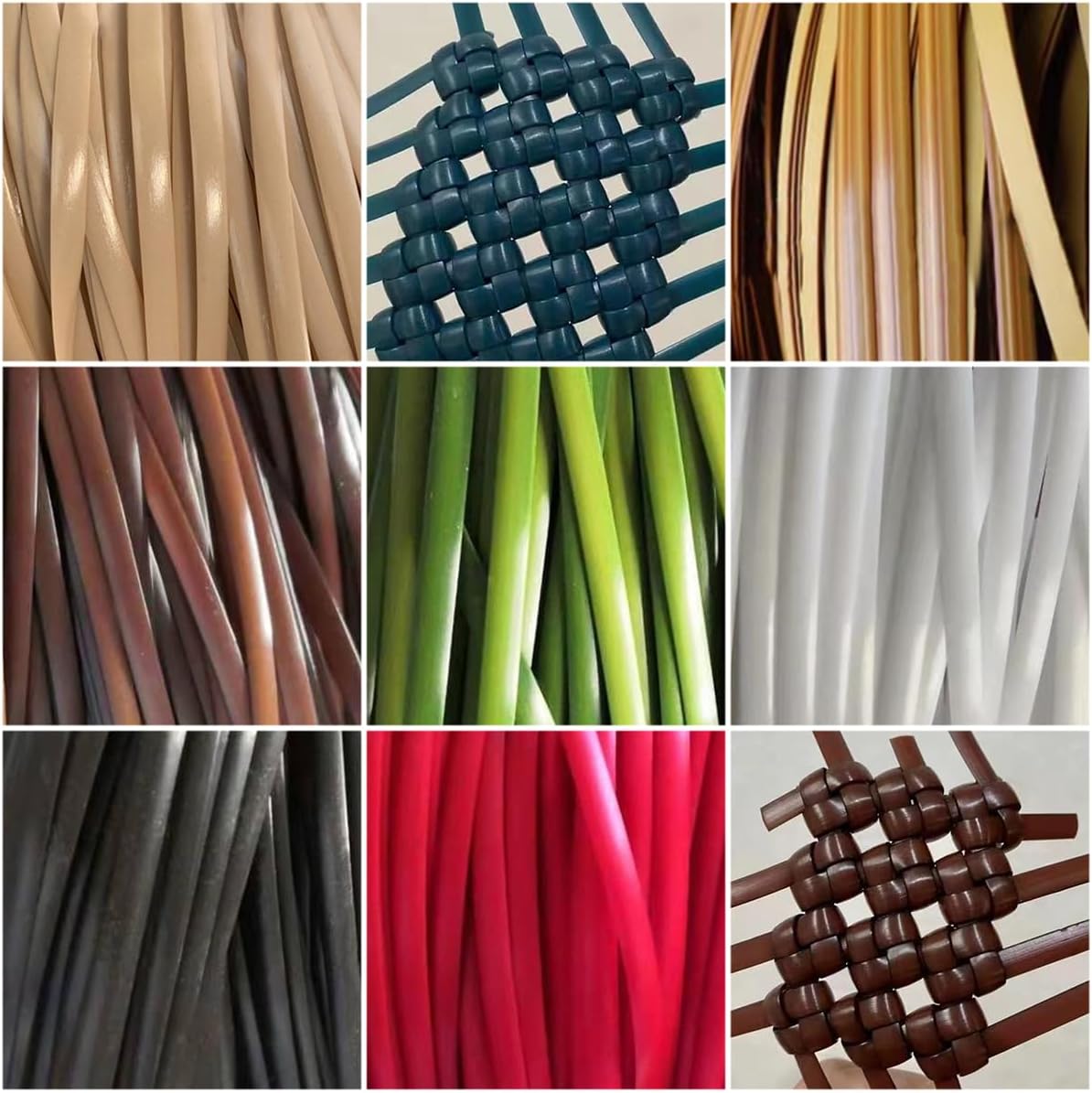 500g Synthetic Rattan Repair Material, 5mm Flat Plastic Wicker Replacement Faux Rattan Supplies for Furniture Sofa Chair Table Repair Basket Making, Emerald Green