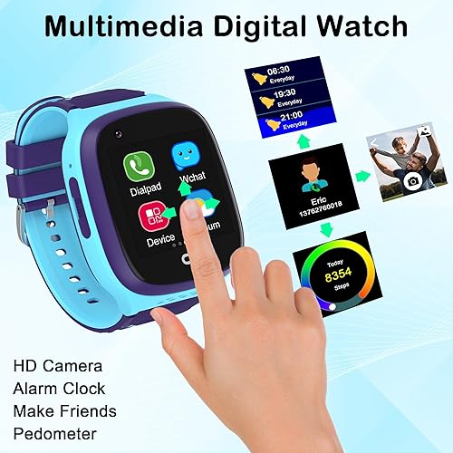 Miniatura 6 de Reloj inteligente para niños, relojes inteligentes para niñas, con pantalla táctil HD, 16 juegos, reproductor de música, cámara, reloj despertador,