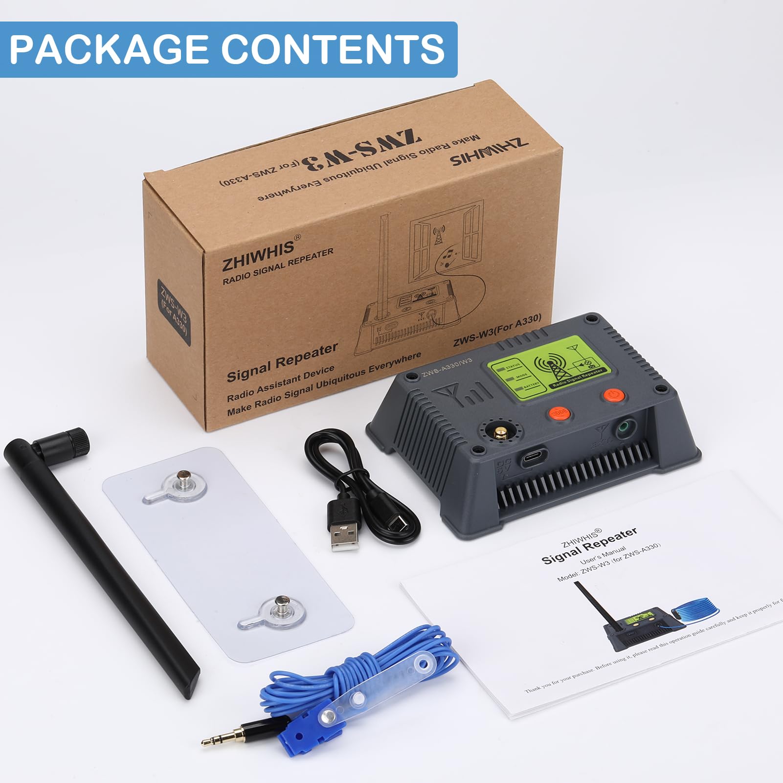 ZHIWHIS Ripetitore di segnale radio W3 per antenna wireless a onde corte