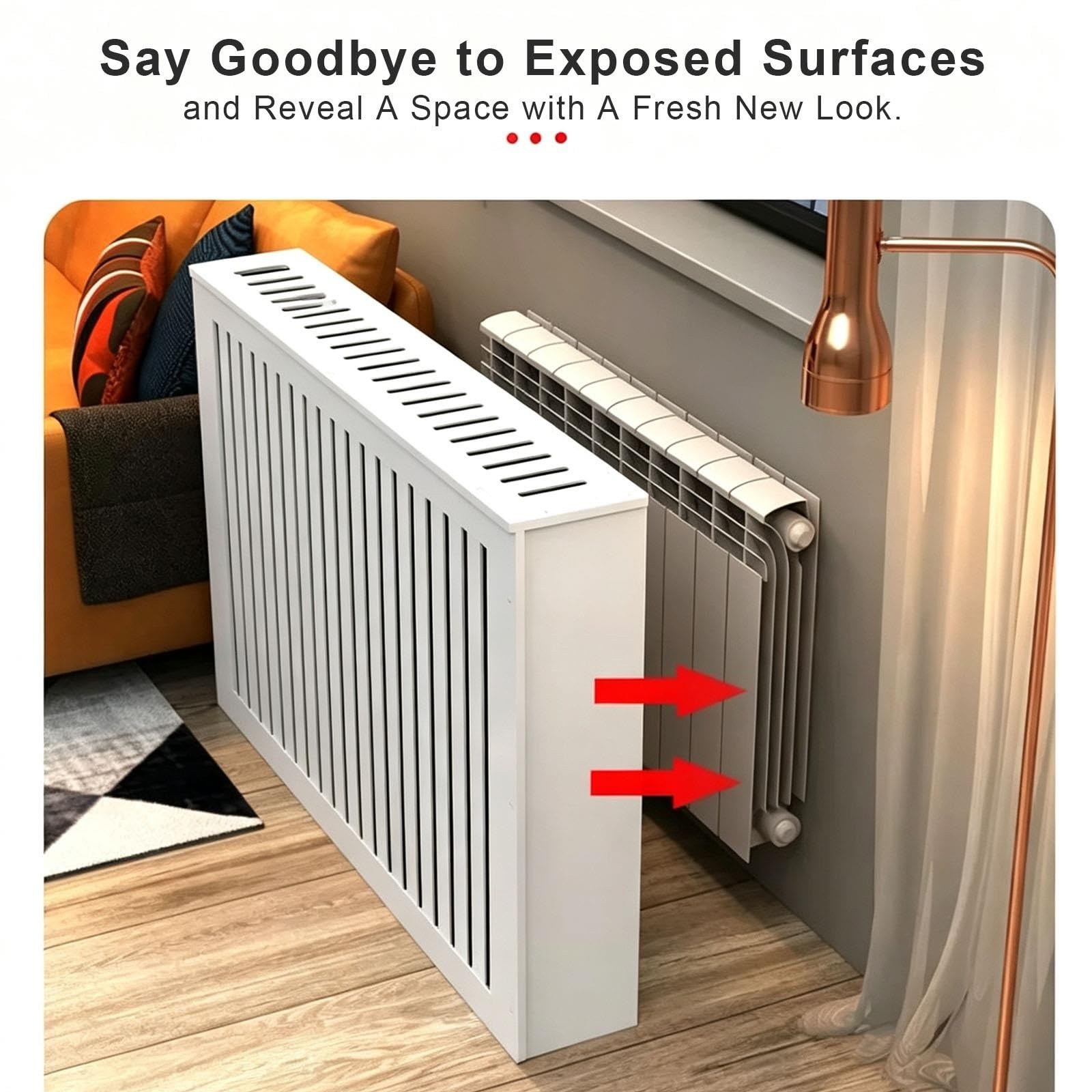 Cache Radiateur, Ajouré et Respirant, Facile à Installer, Meuble Radiateur